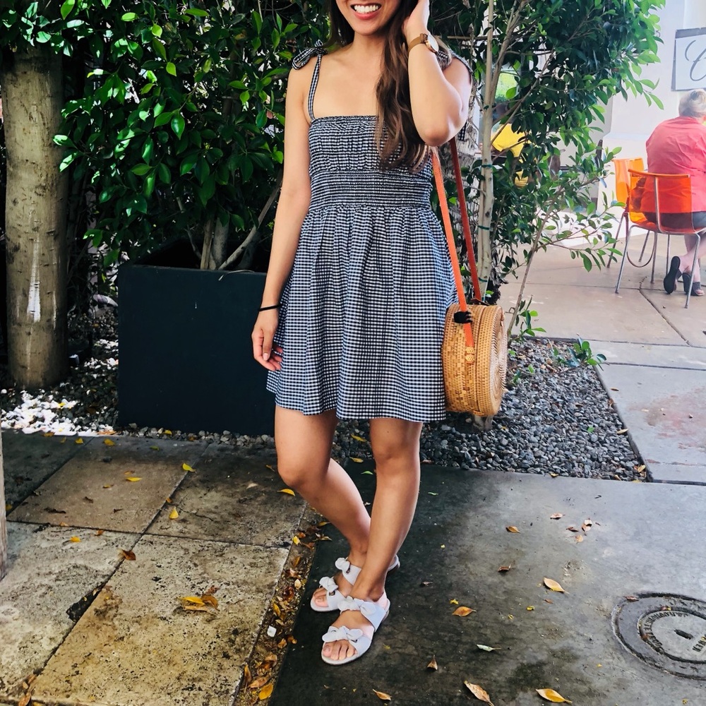 Forever 21 Navy and White Gingham Mini Dress